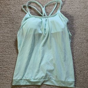 ATHLETA Light Blue Strappy Shelf Bra Tank Top (XS)